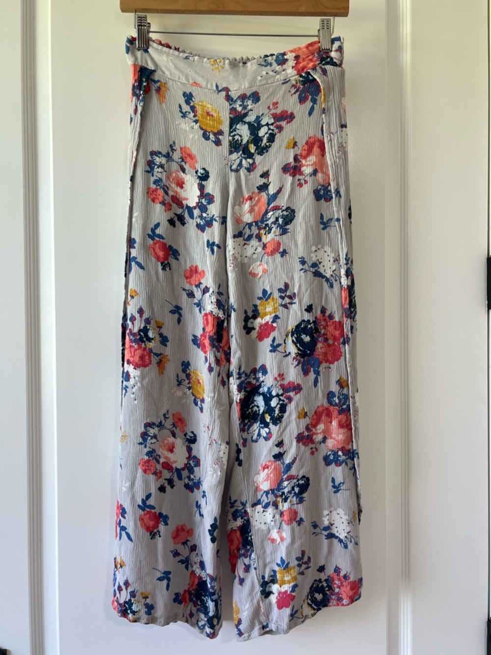 Vintage 90’s Y2K Mudd Floral High-Slit Wide Leg Pants Bohemian Cottagecore Small